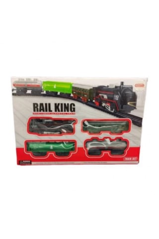 Rail King Klasik Tren Seti Işıklı, Sesli Ve Buhar Efektli Raylı Oyuncak Tren 3+ Yaş