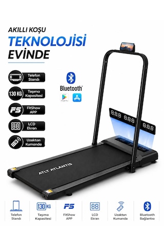 130kg Taşıma Kapasiteli Bluetoothlu Uygulamadan Ayarlanabilir Uzaktan Kumandalı Yürüme Ve Koşu Bandı Ev Ofis Yazlık Sağlıklı Yaşam Spor Gym Fitnnes