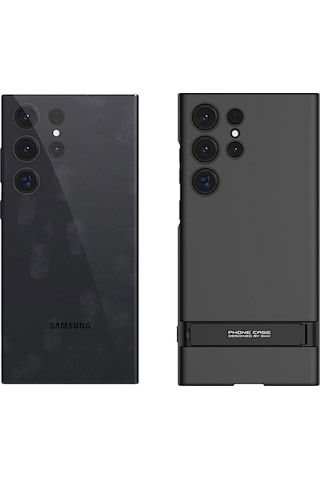 Samsung Galaxy Uyumlu S23 Ultra Kılıf Kamera Korumalı Standlı Ays Kapak