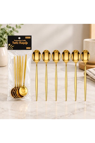 Altın Renk Tatlı Kaşığı 13cm