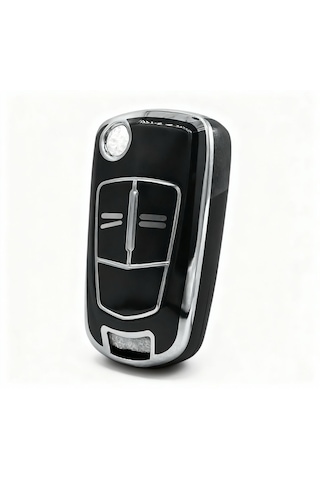 Autohan Keys Lüx Opel Astra H Corsa D 2 Buton Nano Koruma Anahtar Kılıfı Siyah Gümüş Renk
