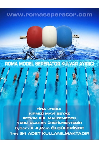 havuz kulvar top roma model seperator 1mt 24 top 8mm halat dahil