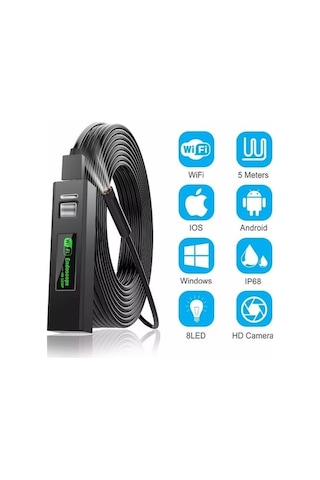 Xianwen Wi-fi İle Çalışan Endoskop Yılan Kamera 10 Metre Sert
