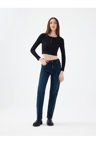 LOFT Comfort Straight Comfort Fit Kadın Pantolon Lf2040544 Q1.v1 Denim