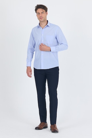 İmza Mavi Uzun Kol Pamuklu Basic Comfort Fit Gömlek 1004250002 Mavi