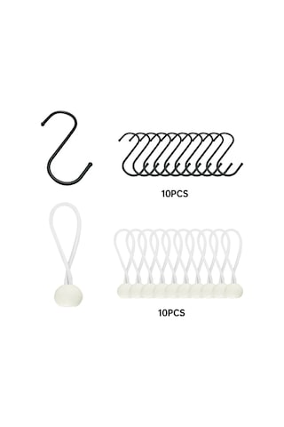 Elmpaly Ağır Hizmet Siyah Çadır İpi 10 Adet Çengelli Ve Küre Bağlantılı 122 Lb Dayanıklı