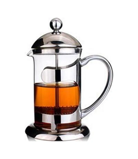 600 Ml Çok Fonksiyonlu Fransız Basın Çaydanlık 304 Paslanmaz Çelik Cam Kahve Hava Basın Kokulu Çay Süt Froother Cappuccino Moka Pot Kafe Kahve Kapları Altın - Beyaz