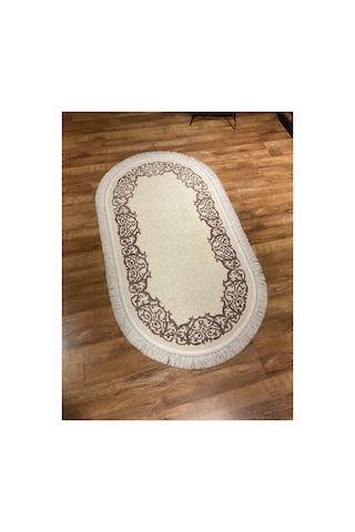 Daphne 11016a Lila-krem Oval Halı Çok Renkli