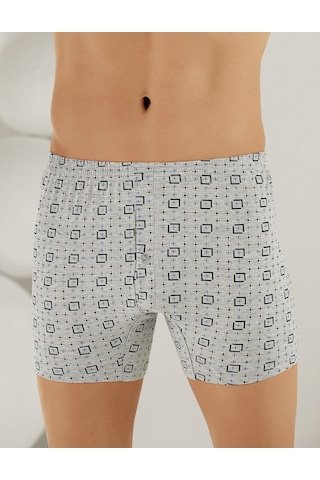 Şahinler Penye Düğmeli Boxer Desenli Me010 Çok Renkli