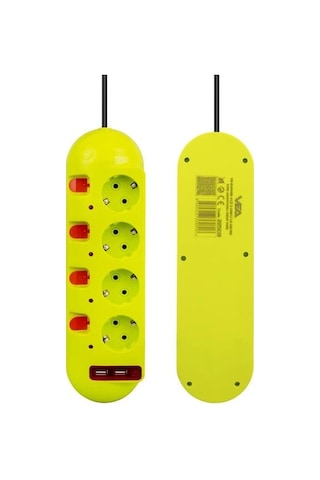 Vea Ve-e40usb 4'lü 2 Usb'li 1.5 Metre Ayrı Anahtarlı Grup Priz 720 M