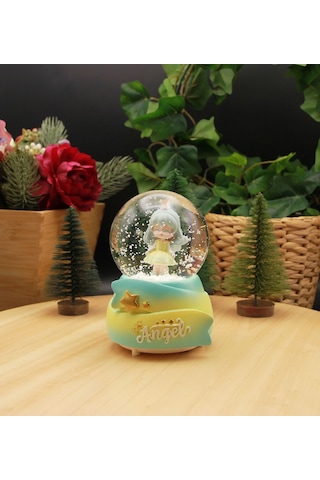Angel Melek Kar Küresi Işıklı Ve Müzikli - S