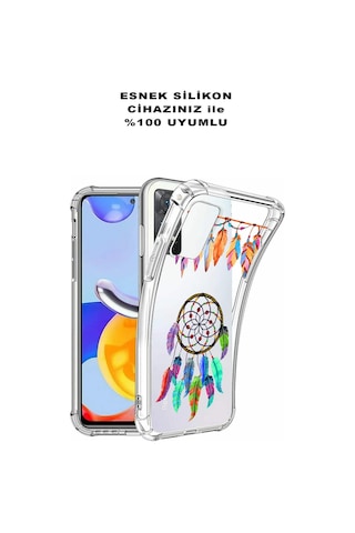 Prinrify Samsung Galaxy A34 Uyumlu Nazar Boncuğu 6 Baskılı Şeffaf Köşe Korumalı Antişok Kılıf
