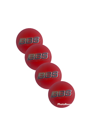 BBS LOGOLU 56 MM JANT GÖBEK STICKER (KIRMIZI-GÜMÜŞ)