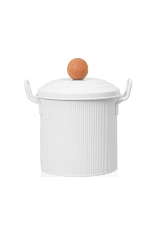 The Mia Stripe Bakliyat Ve Deterjan Saklama Kabı Beyaz