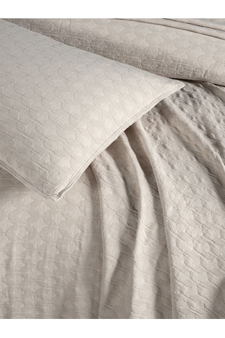 Elvira Yatak Örtüsü Seti Çift Kişilik Krem Kutulu Krem