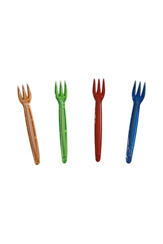 Cips Çatalı Lüks Plastik 3 Uçlu 8,5 Cm Boy Paketler 500 Lü Ve Tek Renktir Turuncu