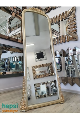 Matmazel Model Platin Altın Renk Varaklı Ayaklı Boy Aynası