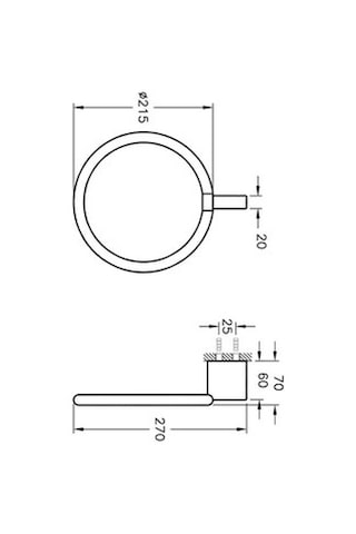 VitrA Diagon Halka Havluluk Krom A44434 Gümüş