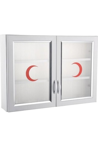 Çelik Ayna Çift Kapaklı Büyük Ecza Dolabı Içi Dolu Full Paket 846