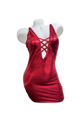 Kırmızı Saten Gecelik - 40-1001