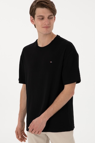 U.S. Polo Assn. Erkek Comfort Fit Bisiklet Yaka Siyah Tişört 50307322-VR046