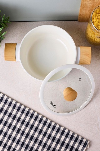 Danish Cook Beige İndüksiyon Tabanlı Derin Tencere 20 Cm Bej Bej