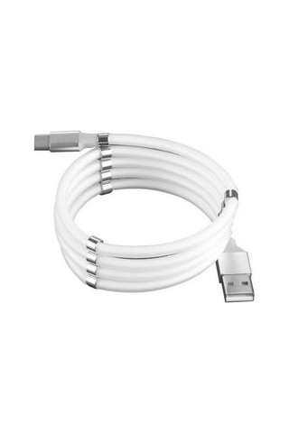 Sandwich 1m Beyaz Type-c Şarj Kablosu, Manyetik Toplama, Sargı Engelleme, Akıllı Çip Sabit Akım, Yüksek Güvenlik