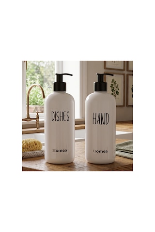 Homea Hands Dishes Sabunluk Beyaz Renk Şık Ve Modern Mutfak & Banyo Sabunluk, Sıvı Sabunluk