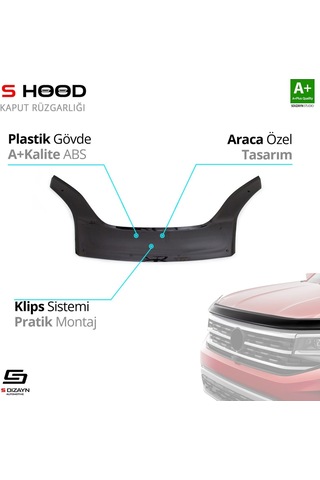 S-dizayn Peugeot Bipper Abs Plastik Kaput Rüzgarlığı 2008 Üzeri A+kalite