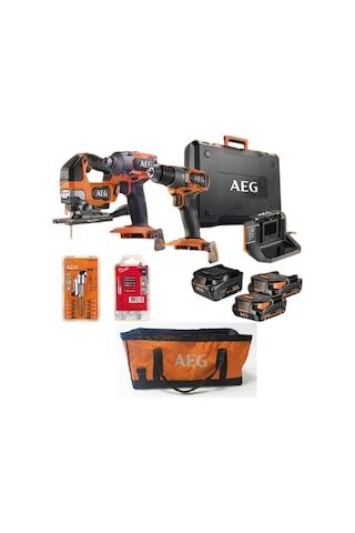 Aeg 18V Darbeli Matkap + Darbeli Vidalama + Dekupaj 3'lü Mobilyacı Montaj Seti-5
