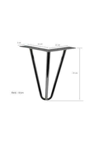4 Adet Çubuk Ayak Metal 15 Cm Krom Mobilya Koltuk Ayağı Krom