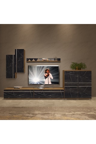 Decoraktiv Eko 6 Mdf Std Tv Ünitesi Tv Sehpası Pera - Siyah Mermer