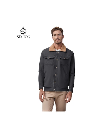 Polar Astarlı Pamuklu Günlük Erkek İş Ceketi Gri