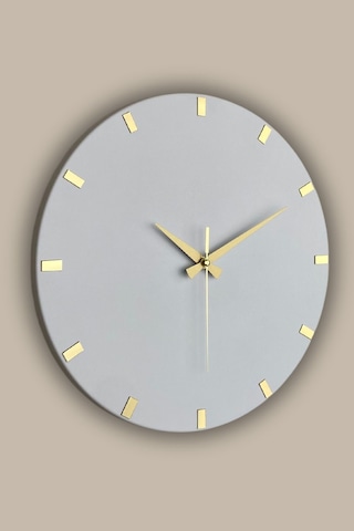 Makuse Model Modern Dekoratif Metal, Aynalı, Akar Sessiz Mekanizmalı, Duvar Saati 40 40cm Beyaz-gold Beyaz - Altın