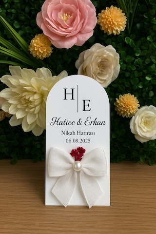 Uv Baskı Pleksi Magnet Söz, Nişan, Nikah, Düğün, Kına 10 Adet İnci Beyazı