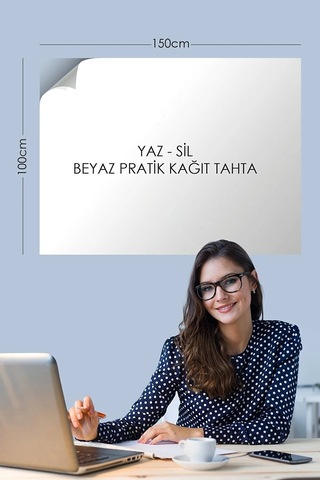 2 Tane Beyaz Akıllı Kağıt Tahta 100X150 Cm Kalem Hediyel