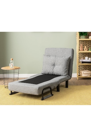 Pafu Sento Tekli Katlanır Yataklı Koltuk - Keten Açık Gri Açık Gri