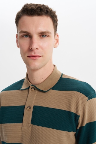 Ar-ma Erkek Ribanalı Regular Fit Çizgili %100 Pamuk Ringel Ottoman Kumaş Polo Yaka Düğmeli Sweatshirt K30554952602 Yeşil-y10 Yeşil