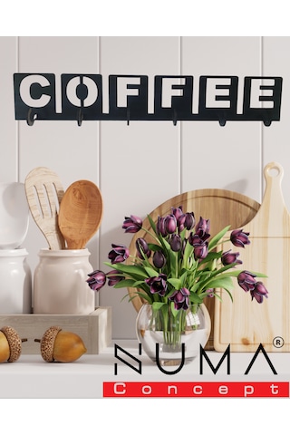 Dekoratif Coffee Yazılı Mutfak Dekorasyon Fincan Ve Kupa Askılığı