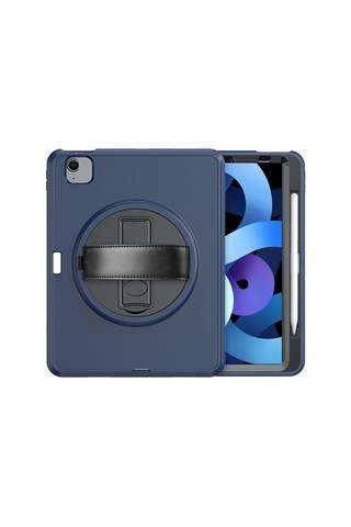 Apple İpad 2022 10.9 10.nesil Kılıf Hand Strap Tablet Kılıfı - Lacivert Arka Kapak