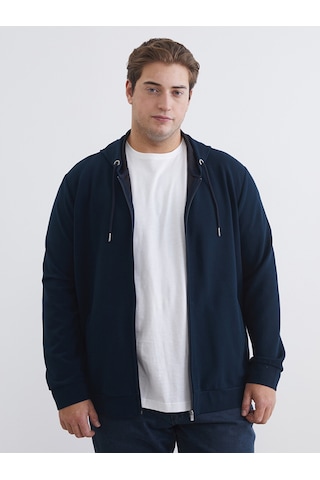 Lcwaıkıkı Classic Lacivert Standart Kalıp Kapüşonlu Erkek Fermuarlı Sweatshirt
