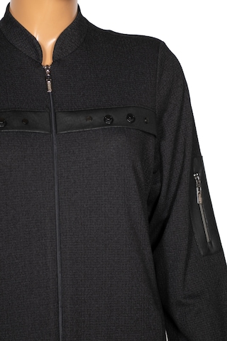 Hesna Kadın Pekay Petek Dokulu Derili Aksesuarlı Siyah Pardesü Siyah