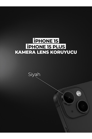 İphone 15/15plus Uyumlu Kamera Lens Koruyucu Siyah