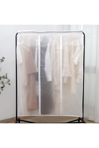 Dofolink Eva Malzeme Askılı Elbise Depolama Çantası - Rulo Kapanmalı, Yarı Saydam, Toz Ve Nem Koruyucu, 50 100 120 Cm Şeffaf