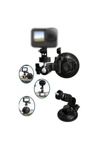 Vantuzlu Ayarlanabilir Kamera Tutucu Araç İçi Cam Konsol  Aparatı 360 Döner Mafsallı Güçlü Vakum Tabanlı Aksiyon Ve Mini Kamera Standı Kmt-54