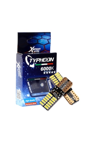 24 Led 12 - 24 Volt T10 Beyaz Xenon Efekt Canbus'Lı Park Plaka