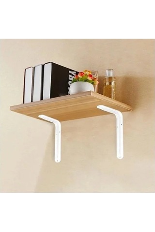L Tipi Raf Tutucu - 10 X 15 Cm Beyaz 2 Adet -