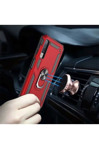 Samsung Uyumlu Galaxy A7 2018 Yüzüklü Standli Vega Kilif Ekran Koruyucu 510433357