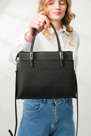 Just Polo Kadın Günlük Kullanıma Uygun Ayarlanabilir Askılı Şık El & Omuz Çantası Shoulder Bag Siyah