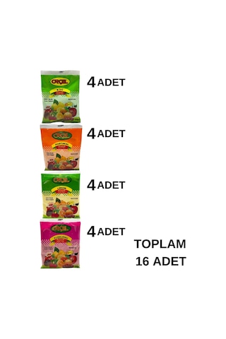 Orçel 4 Çeşit Karma Koli Aromalı İçecek Tozu Oralet 16 x 300 G